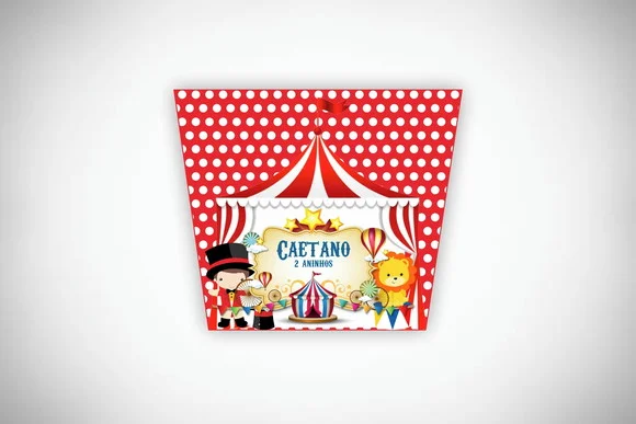 Adesivo Personalizado Balde Pipoca Circo