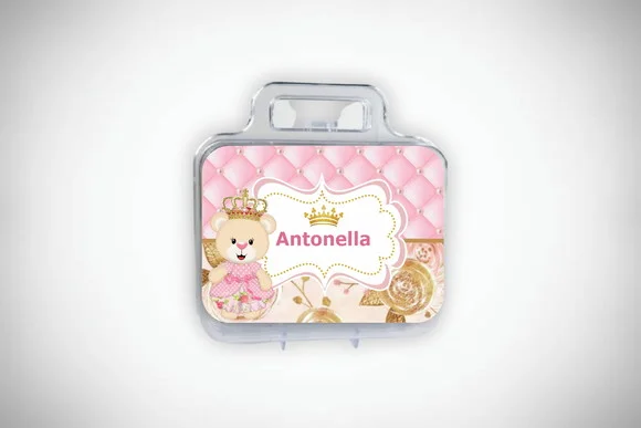 Adesivo Personalizado Maletinha Ursinha Princesa