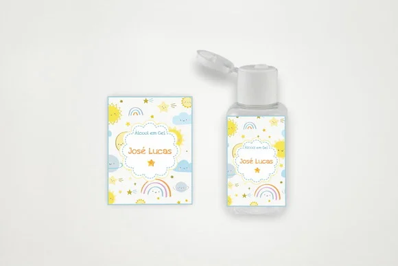 Rótulo Personalizado Álcool Gel Maternidade Menino