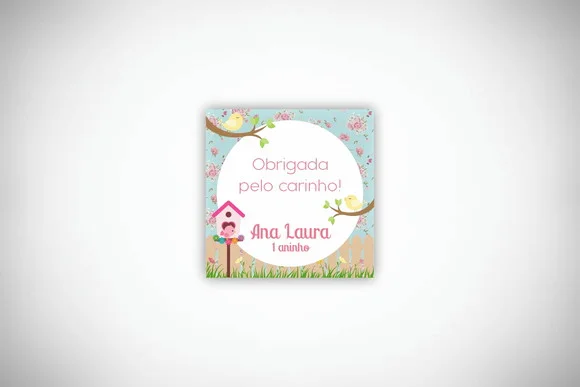 Tag Personalizada Quadrada Jardim Encantado