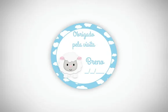Tag Personalizada Ovelhinha Azul