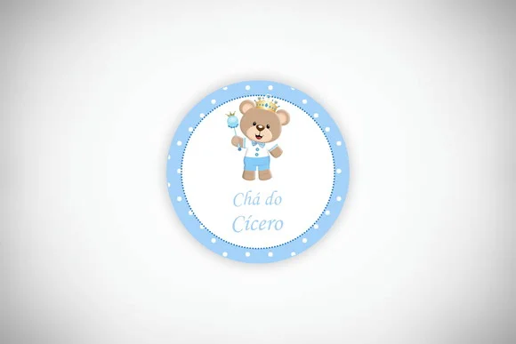 Tag Redonda Personalizada Ursinho Príncipe