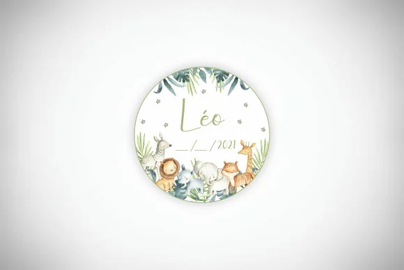 Tag Personalizada Safari Aquarela