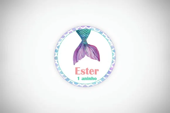 Tag Personalizada Sereia (30 Un)