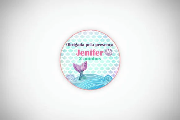 Tag Agradecimento Sereia (30 Unidades)