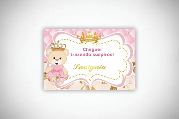 Tag Personalizada Suspiro Ursinha Princesa