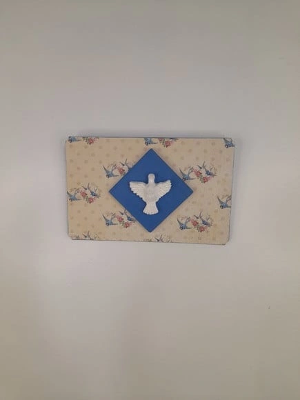 Quadro em mdf Azul Decorado com Divino