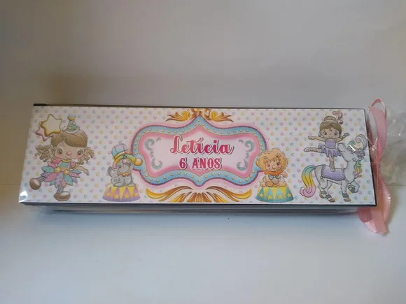 Domino Personalizado Circo Rosa