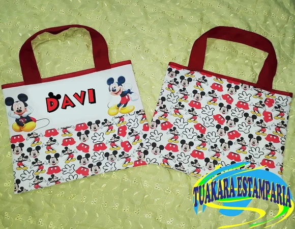 Ecobag Escolar 35x25 Personalizada Mickey