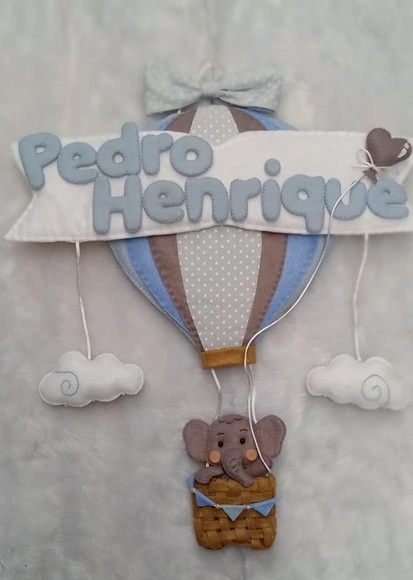 Enfeite de Porta Elefante no Balão