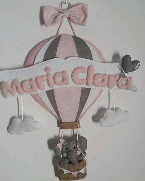 Enfeite de Porta Elefante Rosa
