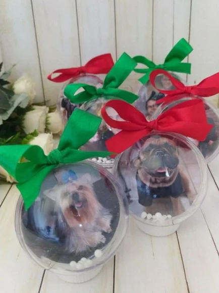 Esfera Bolinha de Natal com Foto Pet Cachorro