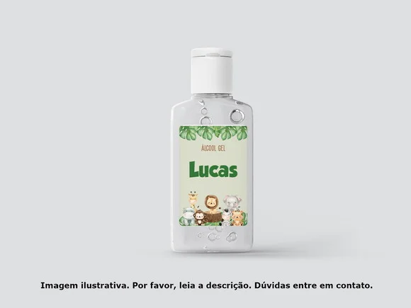 Etiqueta Personalizada Álcool Gel Safari Baby