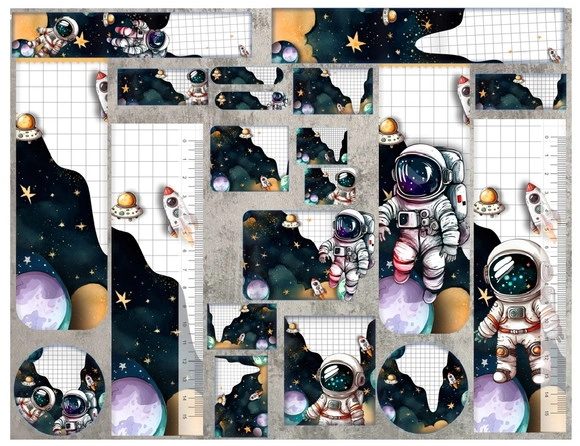 Etiqueta Escolar Digital Astronauta