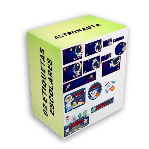 Etiqueta Escolar Digital Astronauta