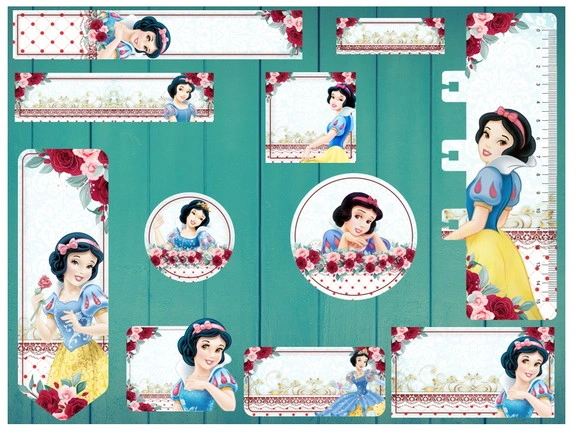 Etiqueta Escolar Digital Branca de Neve