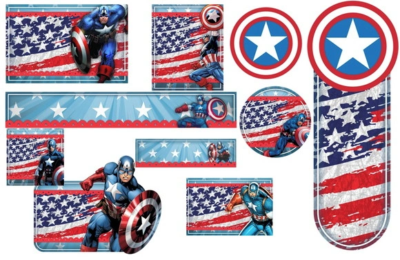 Etiqueta Escolar Digital Capitão America