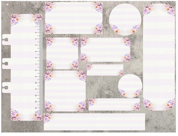 Etiqueta Escolar Digital Floral