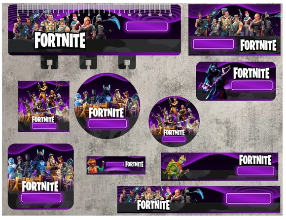 Etiqueta Escolar Digital Fortnite