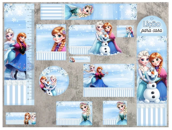 Etiqueta Escolar Digital Frozen