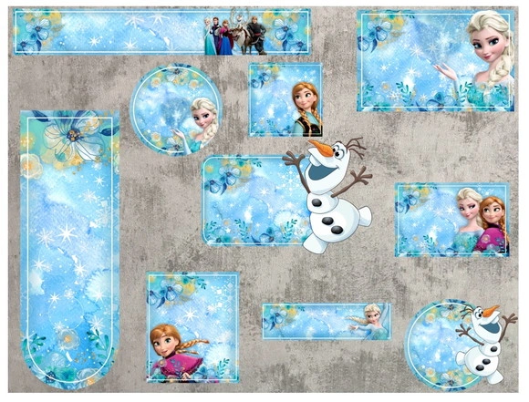 Etiqueta Escolar Digital Frozen