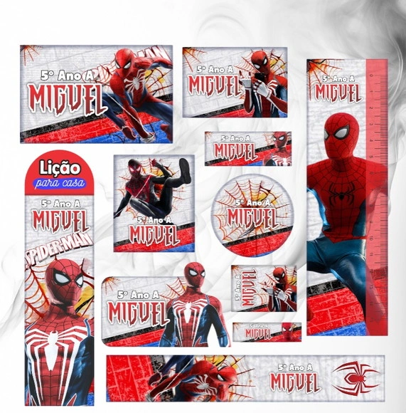 Etiqueta Escolar Digital Homem Aranha
