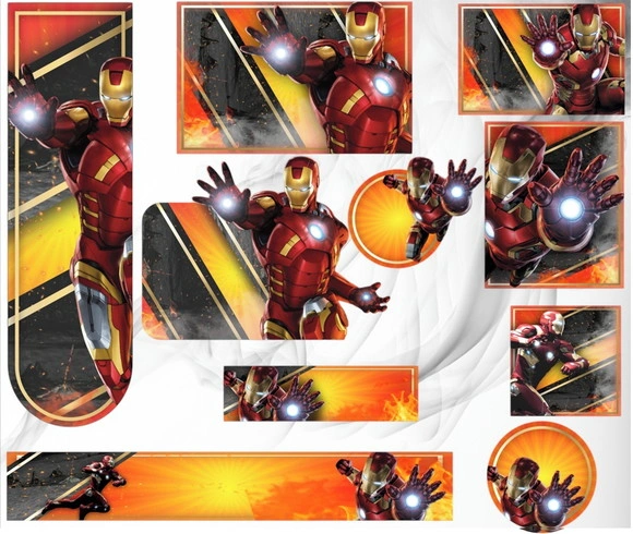 Etiqueta Escolar Digital Homem de Ferro
