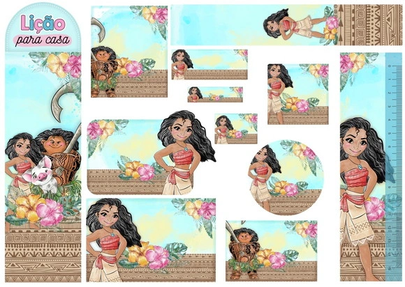 Etiqueta Escolar Digital Moana