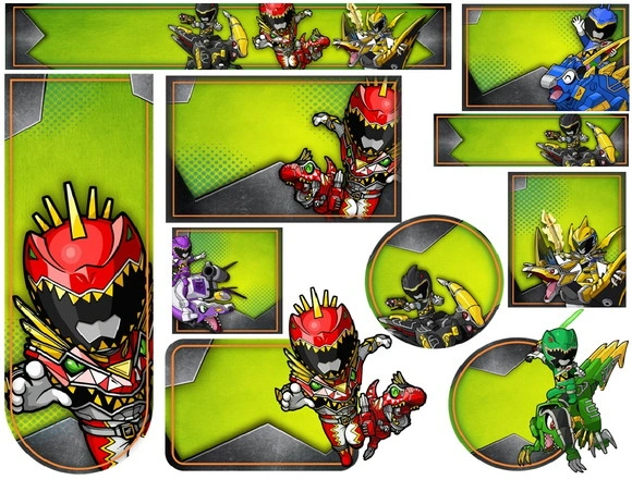 Etiqueta Escolar Digital Power Rangers