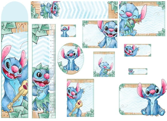 Etiqueta Escolar Digital Stitch