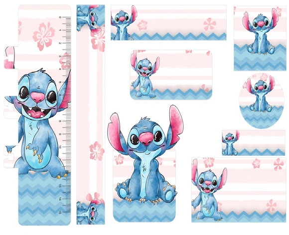 Etiqueta Escolar Digital Stitch
