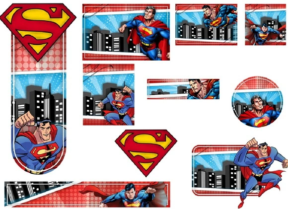 Etiqueta Escolar Digital Super Homem