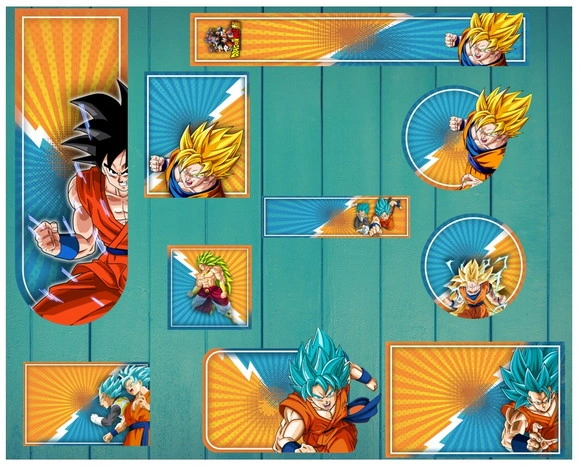 Etiqueta Escolar Goku Dragon