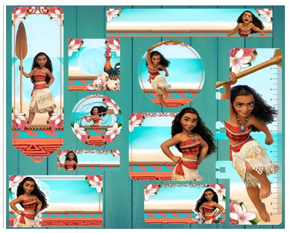 Etiqueta Escolar Moana