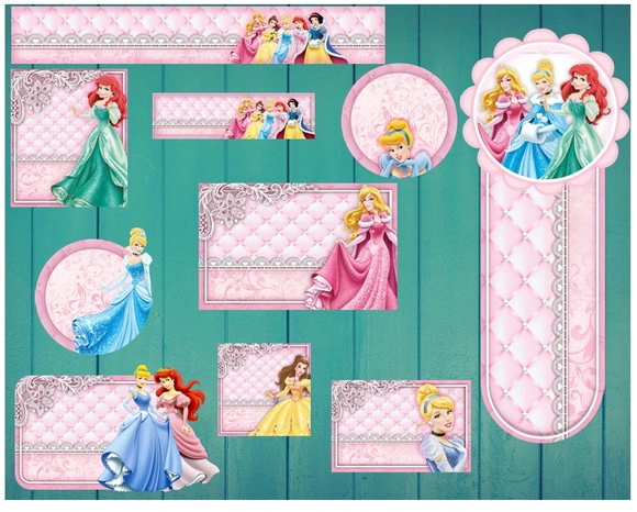 Etiqueta Escolar Princesas