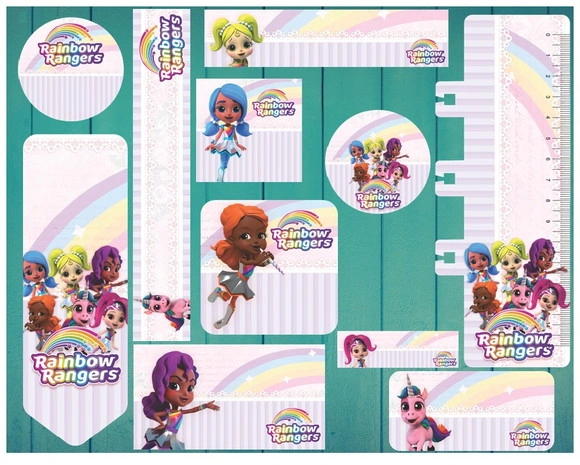 Etiqueta Escolar Rainbow Rangers