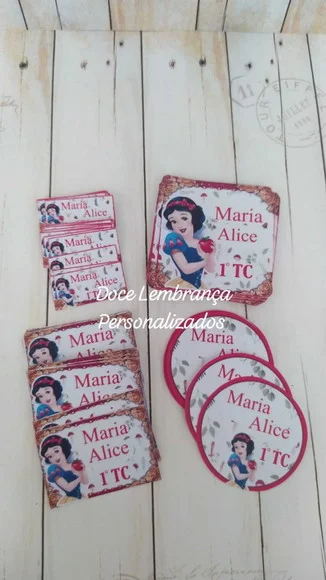 Etiqueta Escolar Personalizada Branca de Neve