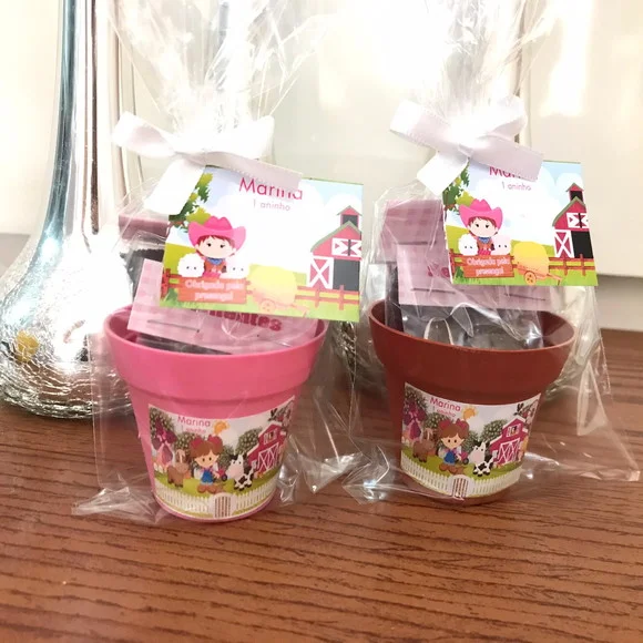 Lembrancinha festa Fazendinha - Kit Ecologico personalizado  menina