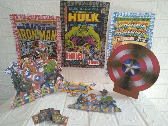 Kit Festa Liga da Justiça Decoração de Aniversário Topo Bolo