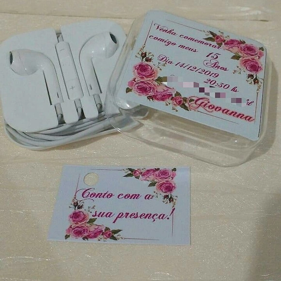 Fone de ouvido convite Personalizado 15 anos