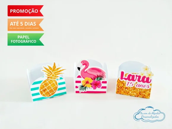 Forminha Flamingo e abacaxi