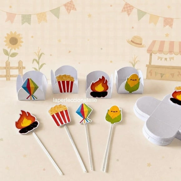 Forminhas e Toppers Docinhos Festa Junina