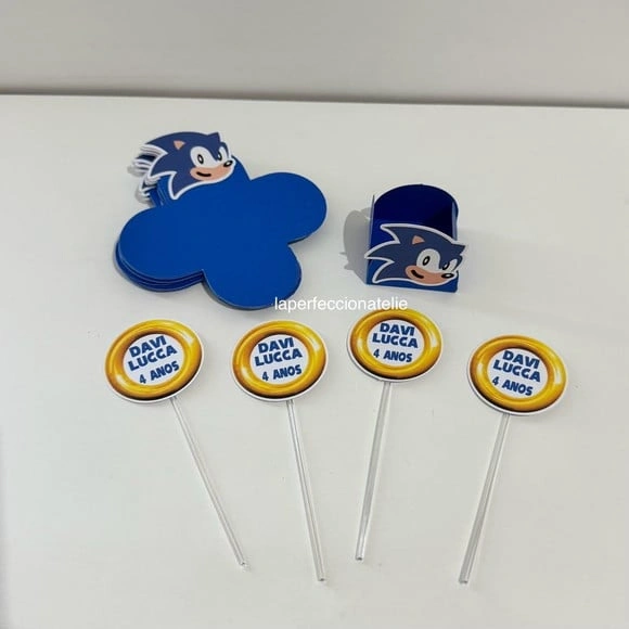Forminhas e Toppers Docinhos Sonic