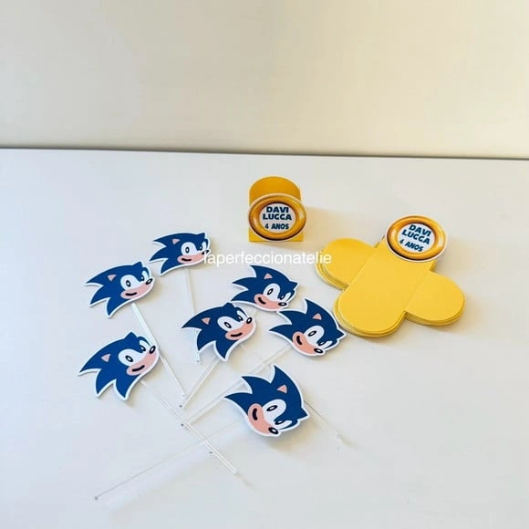Forminhas e Toppers Docinhos Sonic