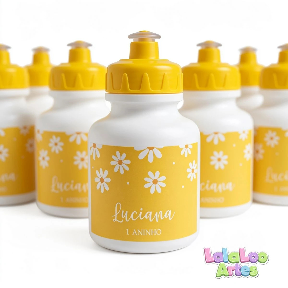 Garrafinha Squeeze Margaridas Personalizada