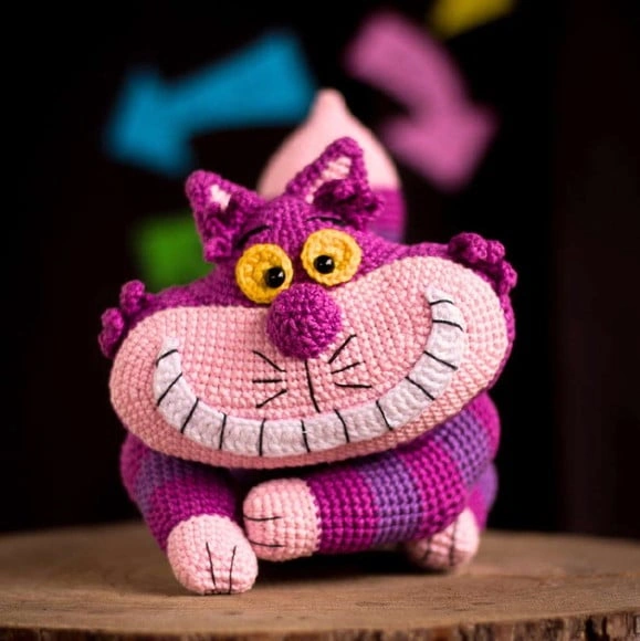 Gato Cheshire em Amigurumi - Alice no País das Maravilhas