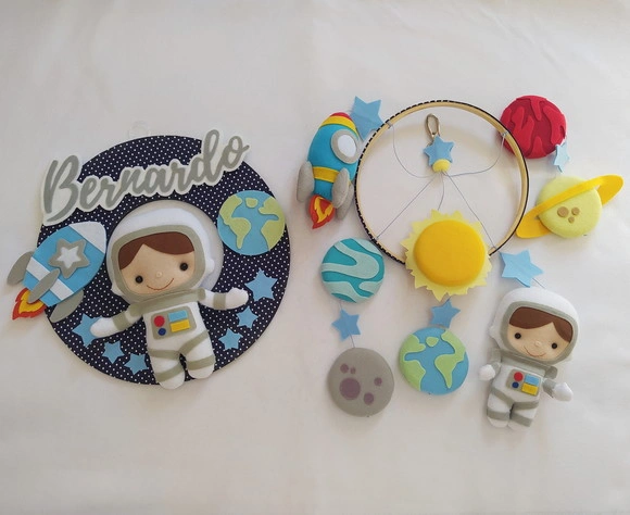 Guirlanda e Móbile Astronauta, Foguete e Planetas Bernardo