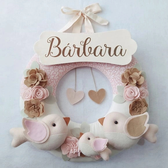 Guirlanda Porta de Maternidade Passarinhos - Bárbara