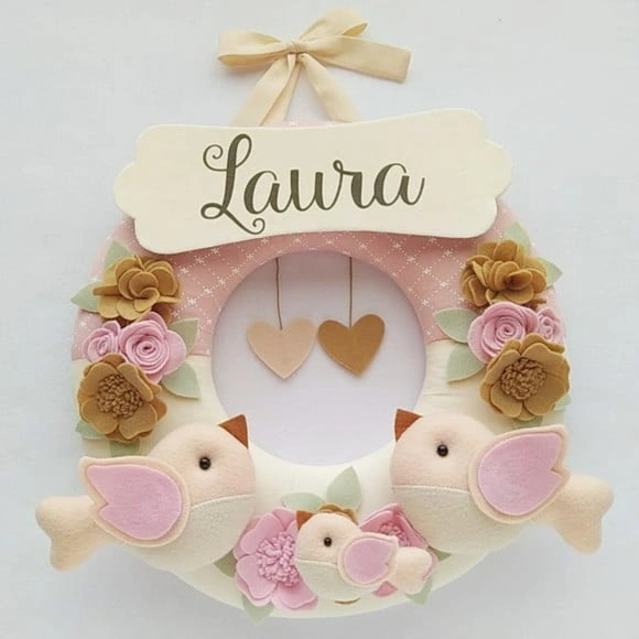 Guirlanda Porta de Maternidade Passarinhos Laura
