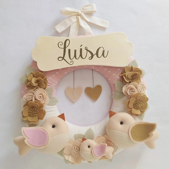 Guirlanda Porta de Maternidade Passarinhos Luísa